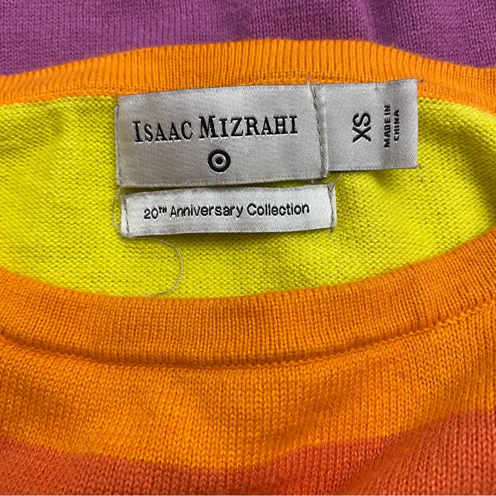 MIZRAHI Sweater Color Block 20th Anniversary Pullover XS Fun Colors - Picture 7 of 11